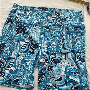 Lilly Pulitzer Blue and White Swirl Bike Shorts